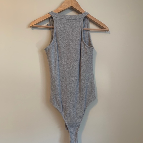 Grey Ribbed Bodysuit - Picture 3 of 5